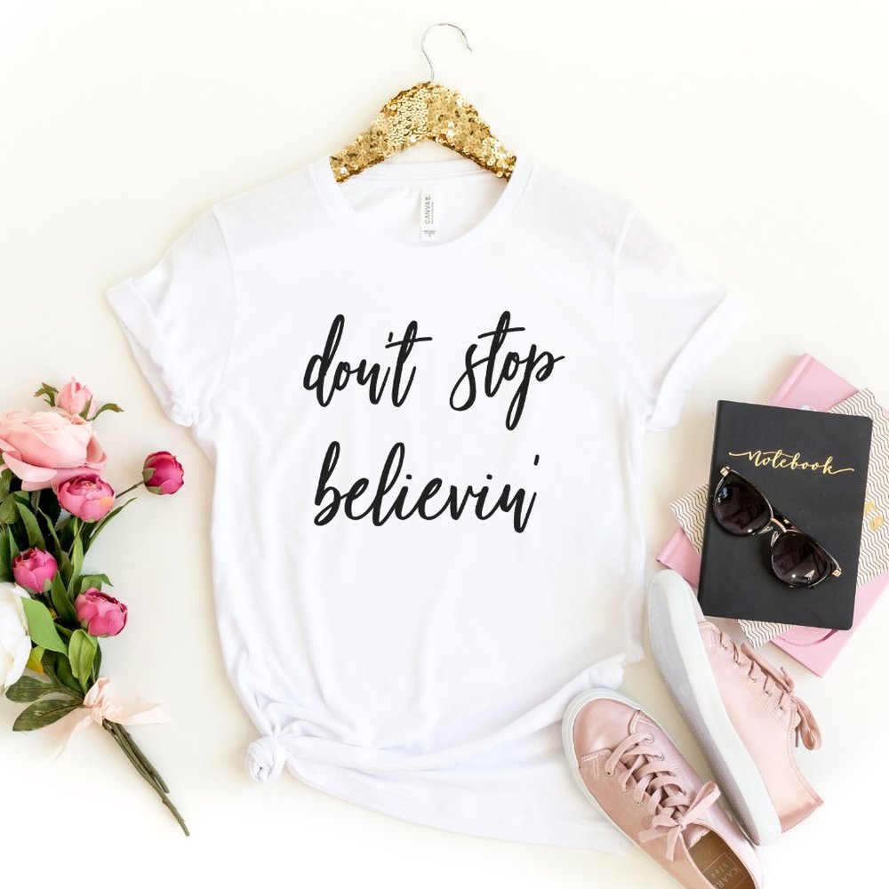 Don't stop believin graphic t shirt unisex style